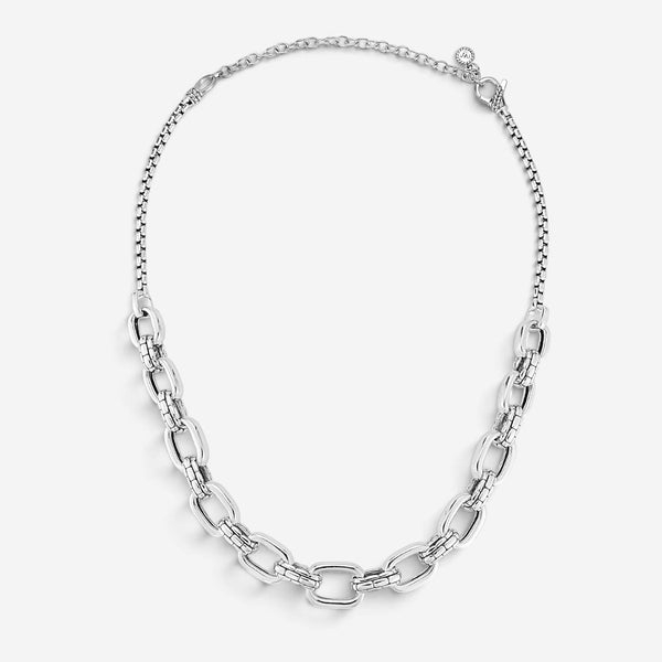 JAI Graduated Statement Link Sterling Silver Necklace JJH4007N-16
