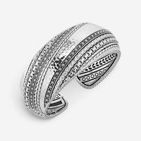 JAI Modern Artisan Sterling Silver Textured Cuff Bangle Bracelet JJH5004B