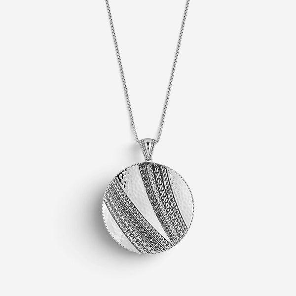 JAI Master Artisan Sterling Silver Disk Pendant Necklace JJH5004P-18