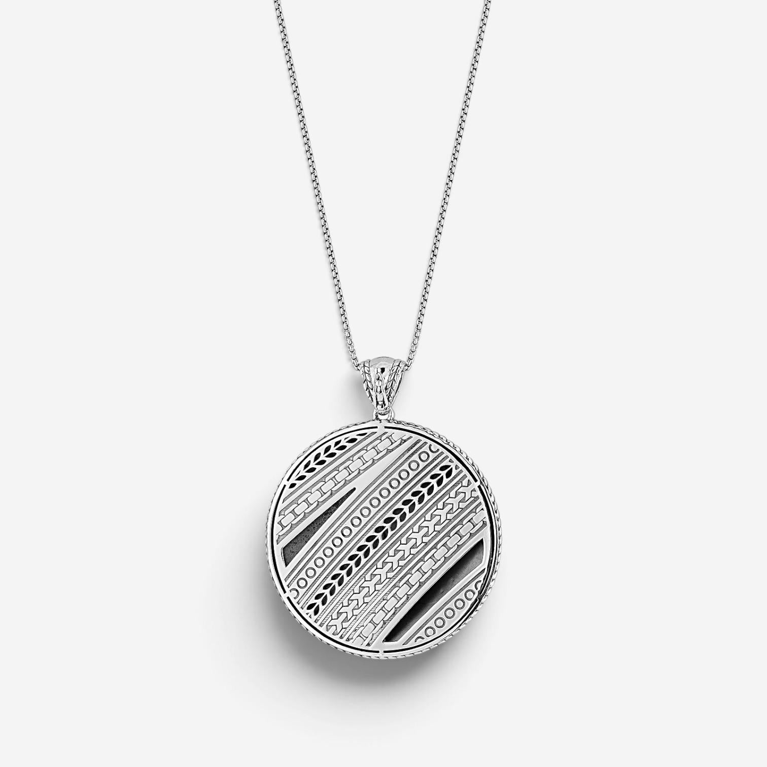 JAI Master Artisan Sterling Silver Disk Pendant Necklace JJH5004P-18