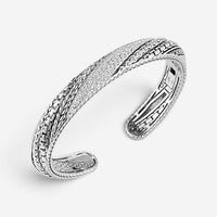 JAI Master Artisan Sterling Silver White Topaz Cuff Bangle Bracelet JJH5005B-WT