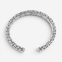 JAI Sterling Silver Carved Byzantine Men's Cuff Bangle Bracelet JJH5015MB