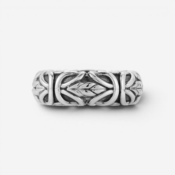 JAI Sterling Silver Basketweave Byzantine Men's Band Ring JJH5015MR