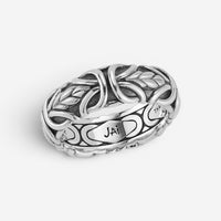 JAI Sterling Silver Basketweave Byzantine Men's Band Ring JJH5015MR