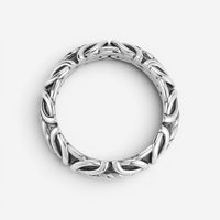 JAI Sterling Silver Basketweave Byzantine Men's Band Ring JJH5015MR