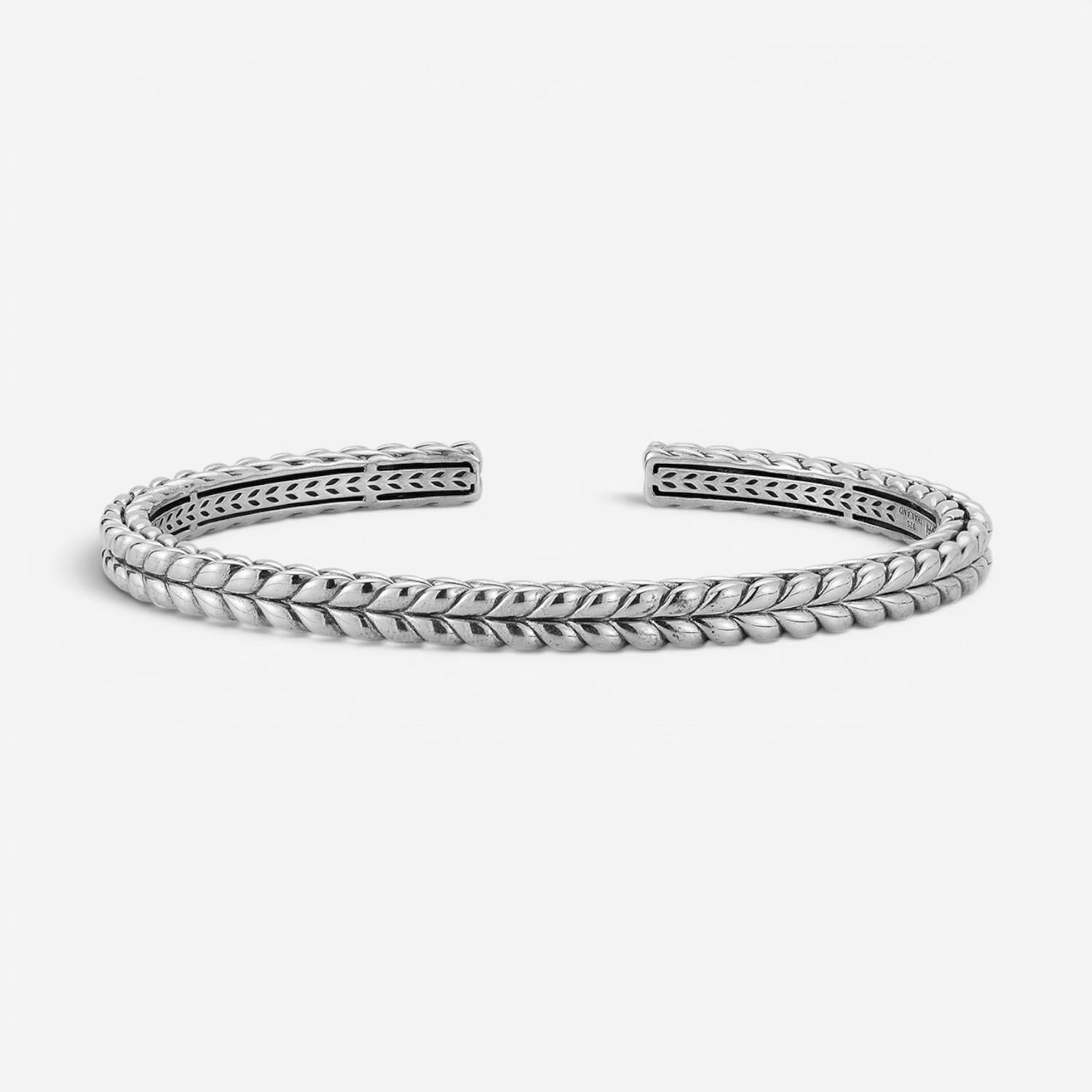 JAI Sterling Silver Textured Men's Cuff Bracelet JJH5020MB