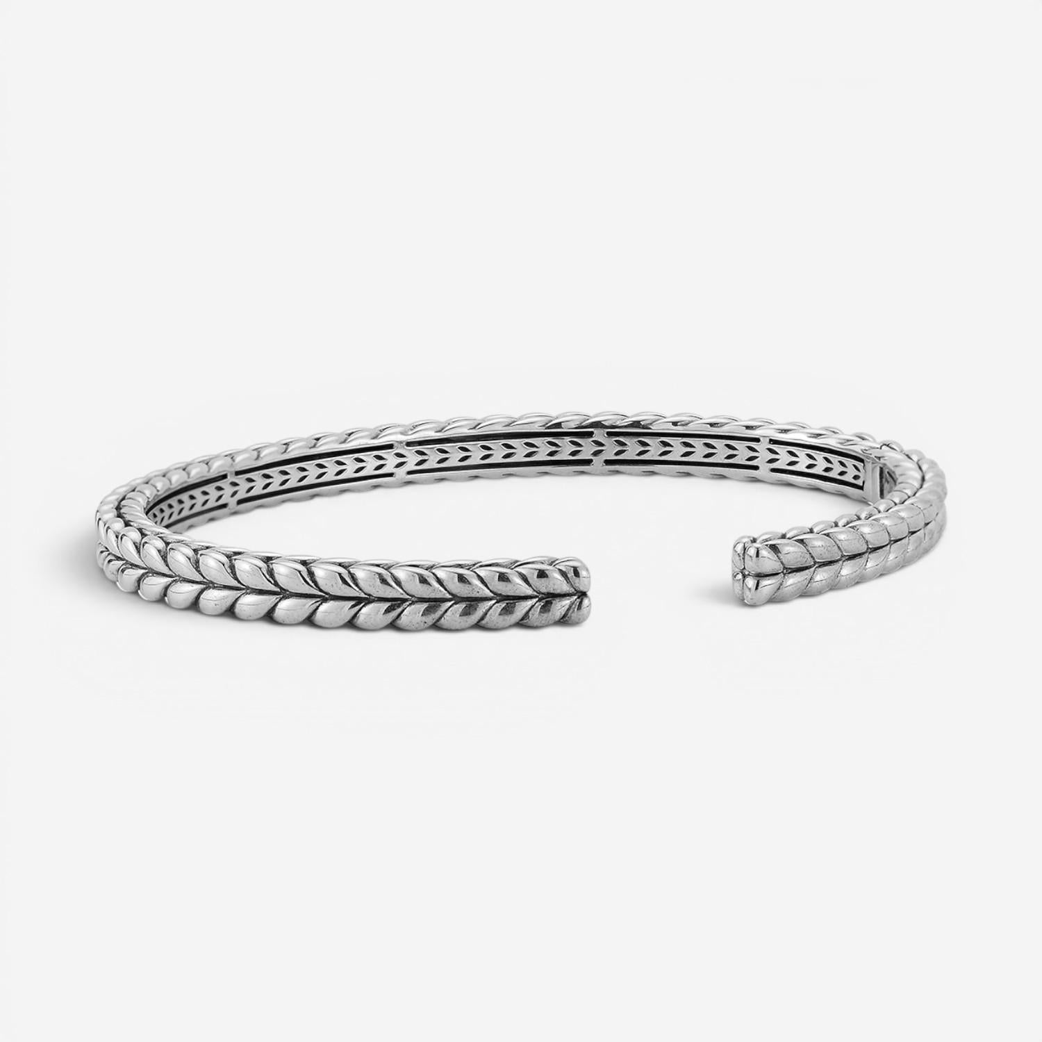 JAI Sterling Silver Textured Men's Cuff Bracelet JJH5020MB