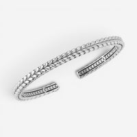JAI Sterling Silver Textured Men's Cuff Bracelet JJH5020MB