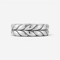 JAI Sterling Silver Basketweave Men's Band Ring JJH5020MR