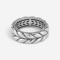 JAI Sterling Silver Basketweave Men's Band Ring JJH5020MR