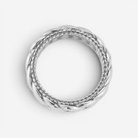 JAI Sterling Silver Basketweave Men's Band Ring JJH5020MR