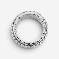 JAI Sterling Silver Artisan Textured Spinner Men's Ring JJH5026MR