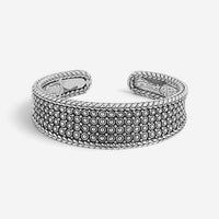 JAI Kalahari Sterling Silver Concave Cuff Bangle Bracelet JJH5031B