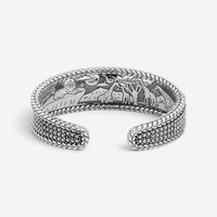 JAI Kalahari Sterling Silver Concave Cuff Bangle Bracelet JJH5031B