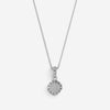 JAI Sterling Silver Pave Diamond Cushion Pendant Necklace JJH6005P-18-DI