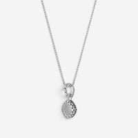 JAI Sterling Silver Pave Diamond Cushion Pendant Necklace JJH6005P-18-DI