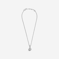 JAI Sterling Silver Pave Diamond Cushion Pendant Necklace JJH6005P-18-DI