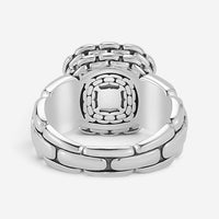 JAI Sterling Silver Pave Diamond Cushion Statement Ring JJH6005R-DI