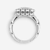 JAI Sterling Silver Pave Diamond Heart Ring JJH6006R-DI