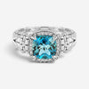 JAI Sterling Silver Diamond London Blue Topaz Statement Ring JJH6007R-LTDI