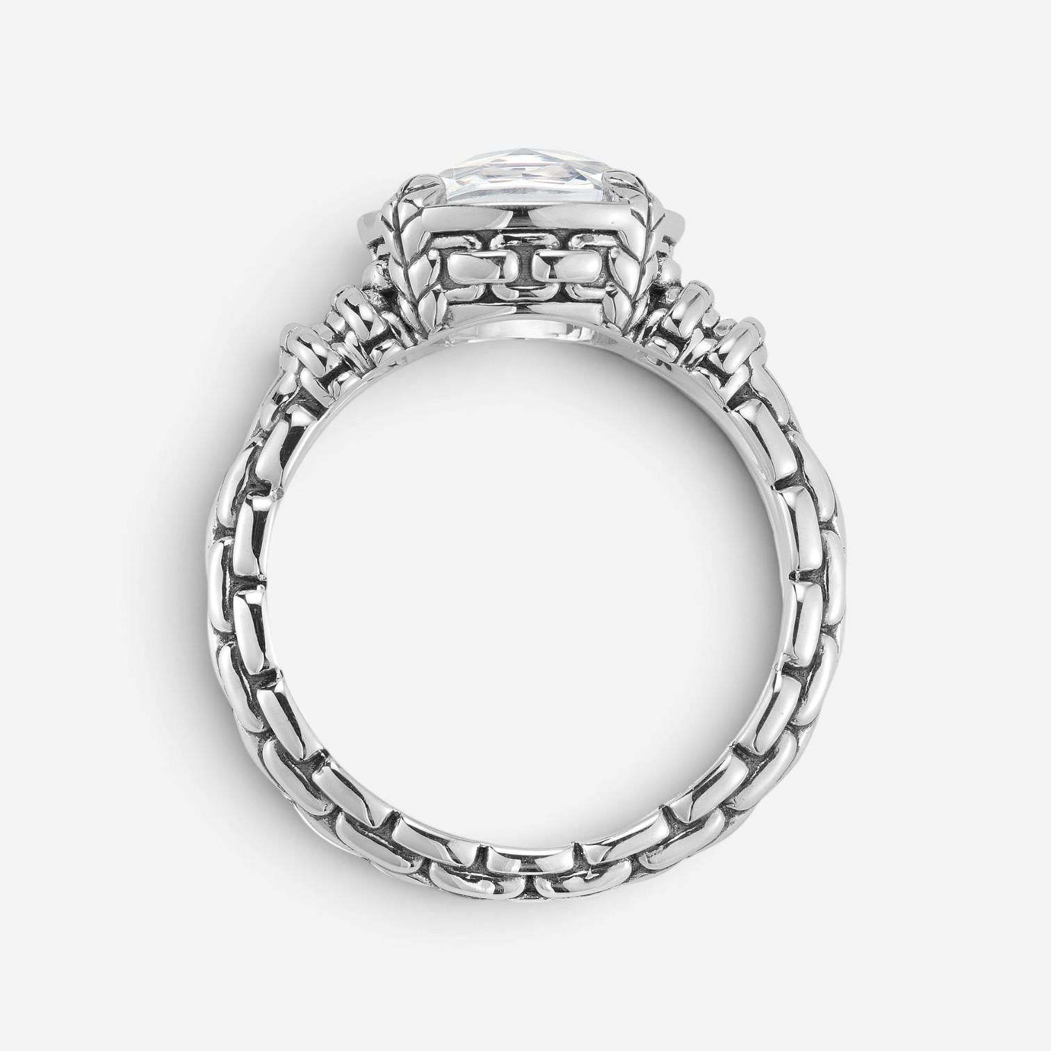 JAI Sterling Silver Diamond & White Topaz Ring JJH6007R-WTDI