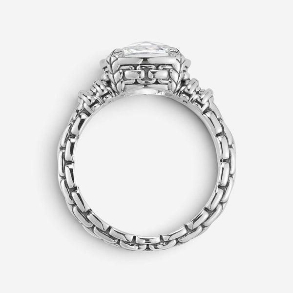 JAI Sterling Silver Diamond & White Topaz Ring JJH6007R-WTDI