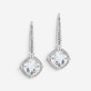 JAI Sterling Silver Diamond & White Topaz Lever Back Drop Earrings JJH6010E-WTDI