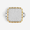 JAI Sterling Silver & 14K Yellow Gold Pave Diamond Cushion Ring JJH6011RG-DI