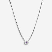 JAI Sterling Silver Diamond & Amethyst Pendant Necklace JJH6012N-16-AMDI