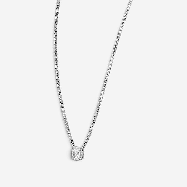 JAI Sterling Silver Diamond & White Topaz Pendant Necklace JJH6012N-16-WTDI