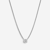 JAI Sterling Silver Diamond & White Topaz Pendant Necklace JJH6012N-16-WTDI