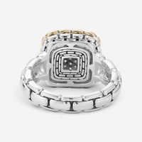 JAI Sterling Silver & 14K Yellow Gold Pave Diamond Statement Ring JJH6017RG-DI