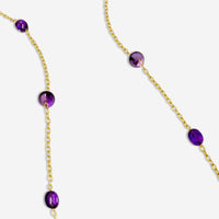 Goshwara Beyond 18K Yellow Gold Amethyst Beads & Tumbles Necklace JN0140