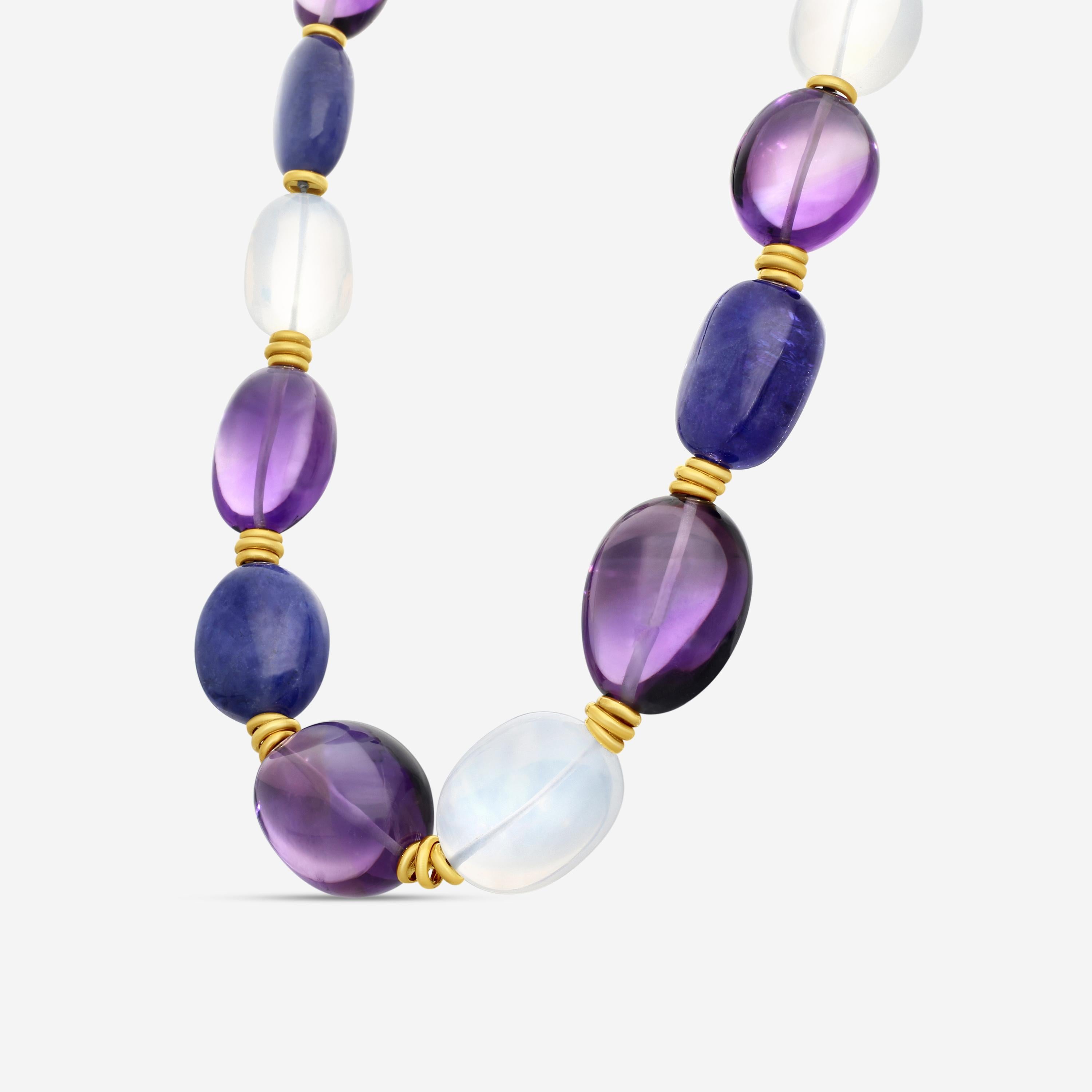 Goshwara G-One 18K Yellow Gold Multi-Gemstone Necklace JN0302