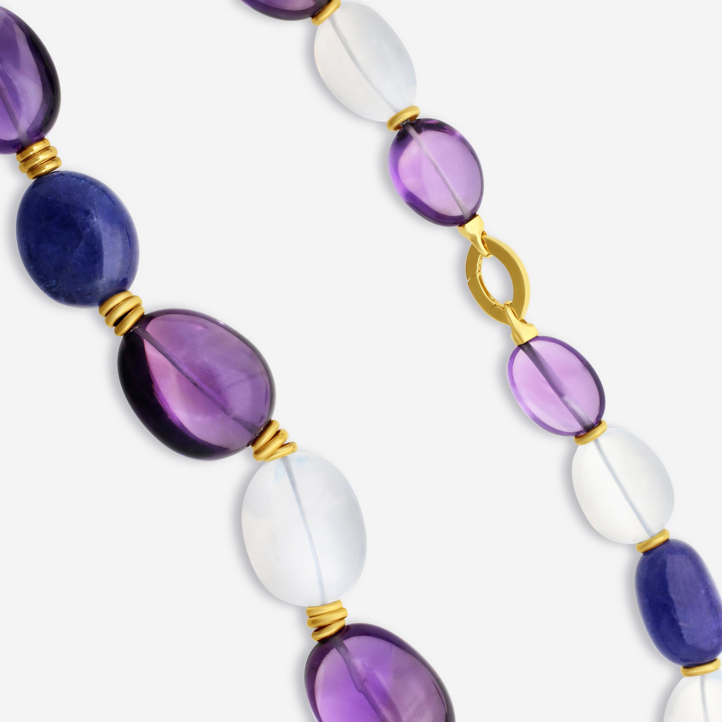 Goshwara G-One 18K Yellow Gold Multi-Gemstone Necklace JN0302