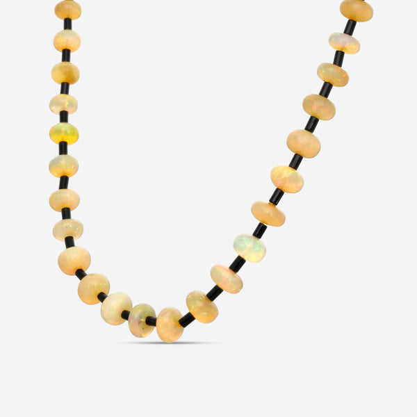 Goshwara 18K Yellow Gold Opal & Onyx Limited Edition Necklace JN0328-OPOXY20