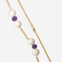 Goshwara Beyond 18K Yellow Gold Amethyst & White Coral Beads Necklace JN0334-AMC
