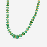Goshwara G-One 18K Yellow Gold Fluted Emerald Bead One-Strand Necklace JN0373-EMY - THE SOLIST