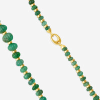 Goshwara G-One 18K Yellow Gold Fluted Emerald Bead One-Strand Necklace JN0373-EMY - THE SOLIST