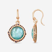 Armenta 14K Rose Gold Diamond & Turquoise Drop Earrings 21147