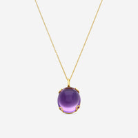 Goshwara Rock-N-Roll 18K Yellow Gold Amethyst Oval Cabochon Pendant JP0002-S-AM