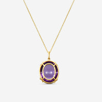 Goshwara Rock-N-Roll 18K Yellow Gold Amethyst Oval Cabochon Pendant JP0002-S-AM