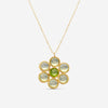 Goshwara 18K Yellow Gold Lemon Quartz and Peridot Flower Pendant JP0033-LQ-PE