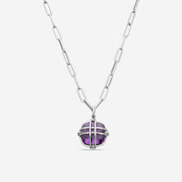 Goshwara Freedom 18K White Gold Amethyst Cage Pendant JP0034-A-AM-WG
