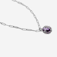 Goshwara Freedom 18K White Gold Amethyst Cage Pendant JP0034-A-AM-WG
