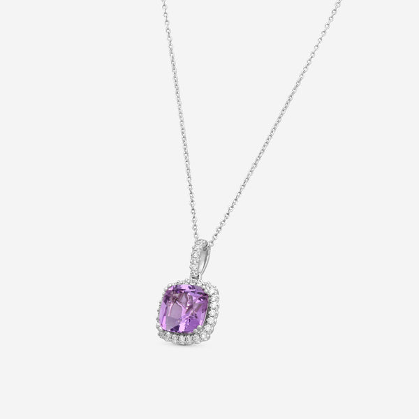 Goshwara Gossip 18K White Gold Amethyst Scallop Pendant JP0065-AM-W