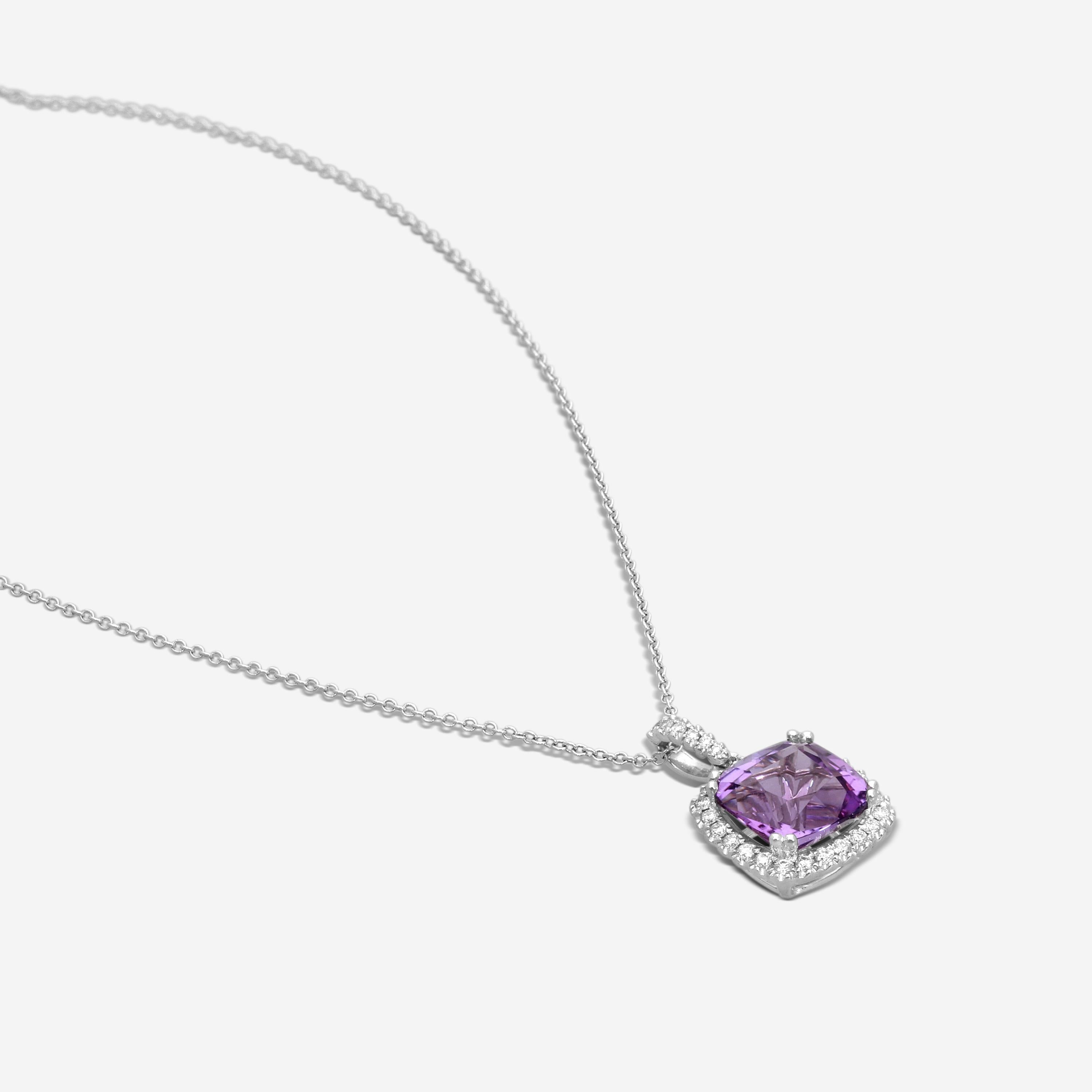 Goshwara Gossip 18K White Gold Amethyst Scallop Pendant JP0065-AM-W