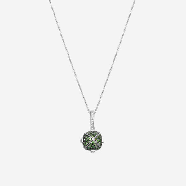 Goshwara Sugarloaf 18K White Gold Tsavorite and Diamond Pendant JP0067-TSAV-W