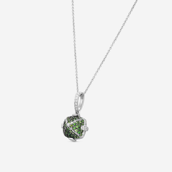 Goshwara Sugarloaf 18K White Gold Tsavorite and Diamond Pendant JP0067-TSAV-W