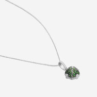 Goshwara Sugarloaf 18K White Gold Tsavorite and Diamond Pendant JP0067-TSAV-W